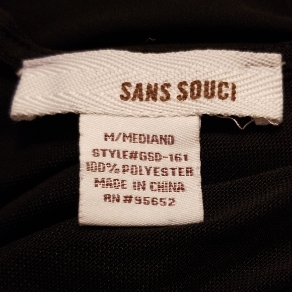 SANS SOUCI embroidered black mesh high-low dress - Picture 6 of 8